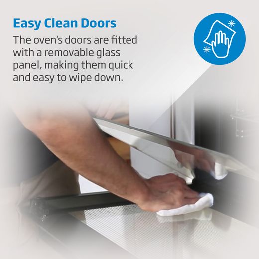 Beko RecycledNet® Built In Electric Double Oven - Black - Annotation - Easy clean doors